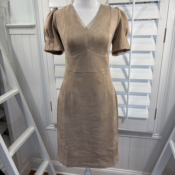 Dkny Dresses & Skirts - DKNY Suede Puff Sleeves Dress (6)